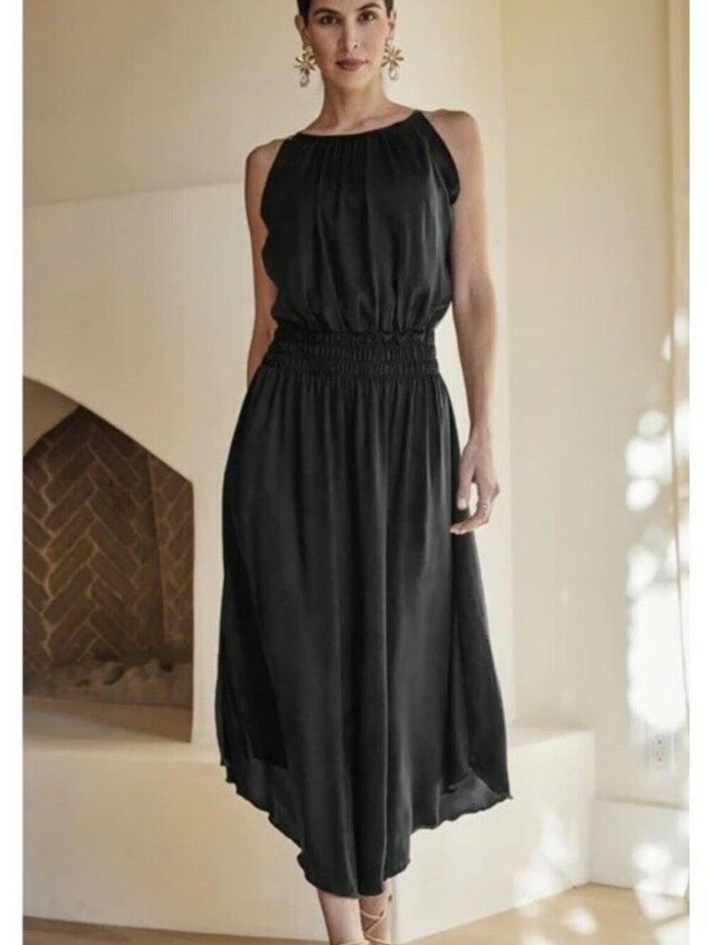 SheBird Emma Satin Dress Black Size 4 /M